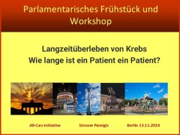 Fortschritte im Nationalen Krebsplan – Parlamentarisches Frühstück und Workshop in Berlin – November 2024